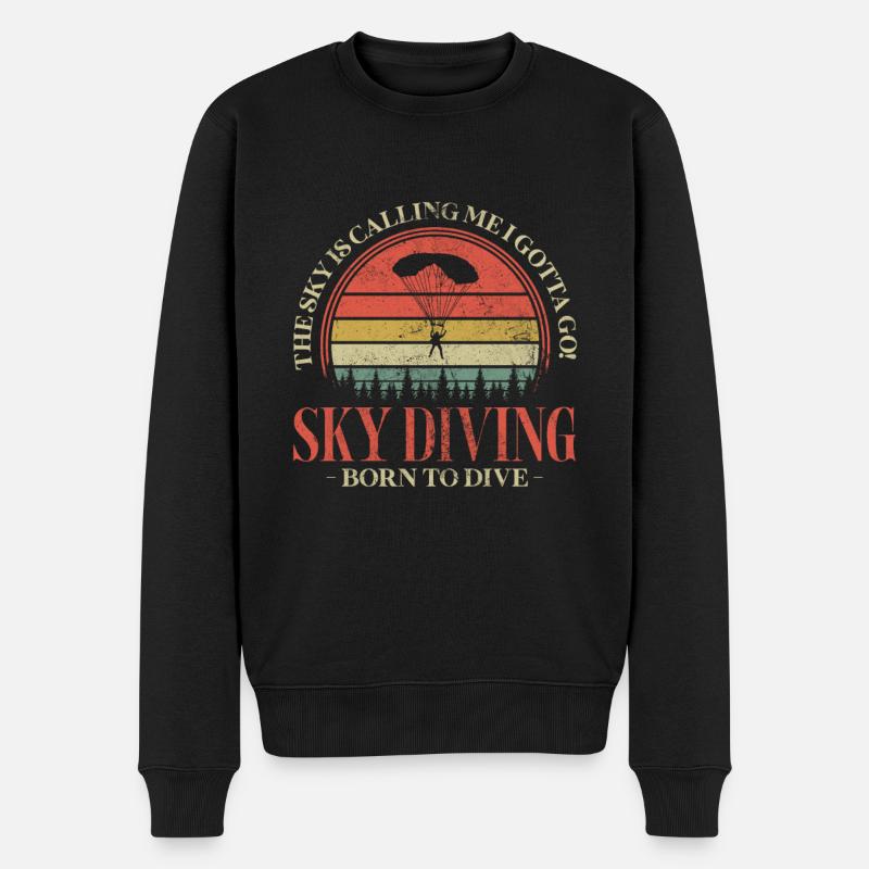 Skydive - Männer Premium Bio Pullover - Schwarz