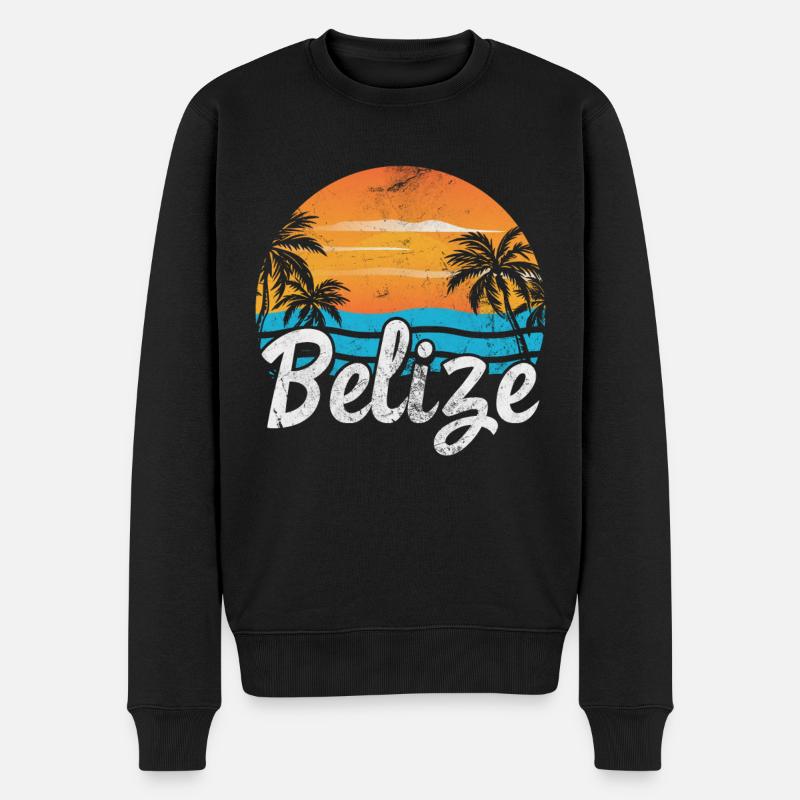 Belize - Männer Premium Bio Pullover - Schwarz