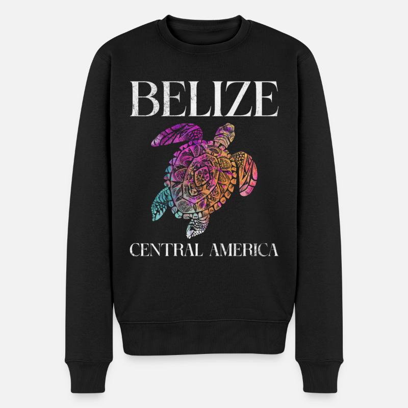 Belize - Männer Premium Bio Pullover - Schwarz