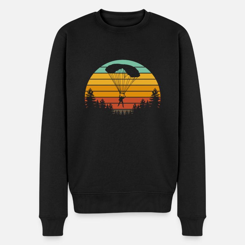 Skydive Skydiver Skydiving Fallschirm Geschenk - Männer Premium Bio Pullover - Schwarz