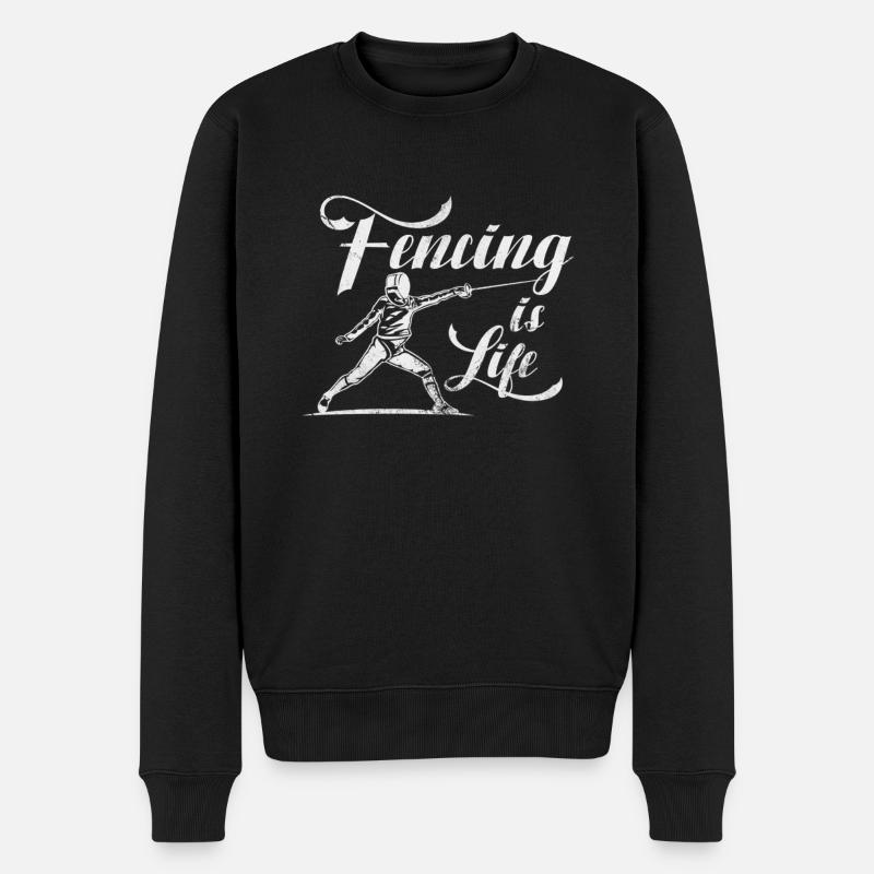 Fechten - Männer Premium Bio Pullover - Schwarz