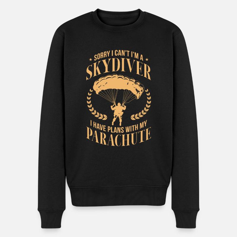 Skydive Skydiver Skydiving Fallschirm Geschenk - Männer Premium Bio Pullover - Schwarz