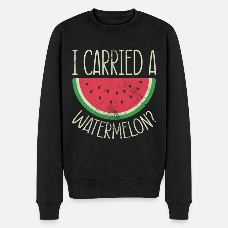 Wassermelone - Männer Premium Bio Pullover - Schwarz