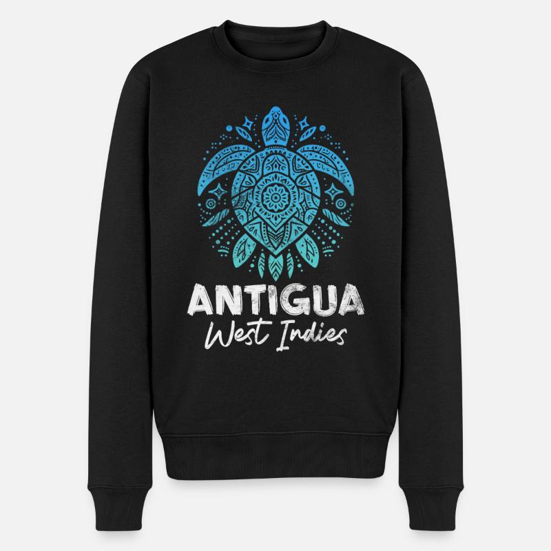 Antigua - Männer Premium Bio Pullover - Schwarz