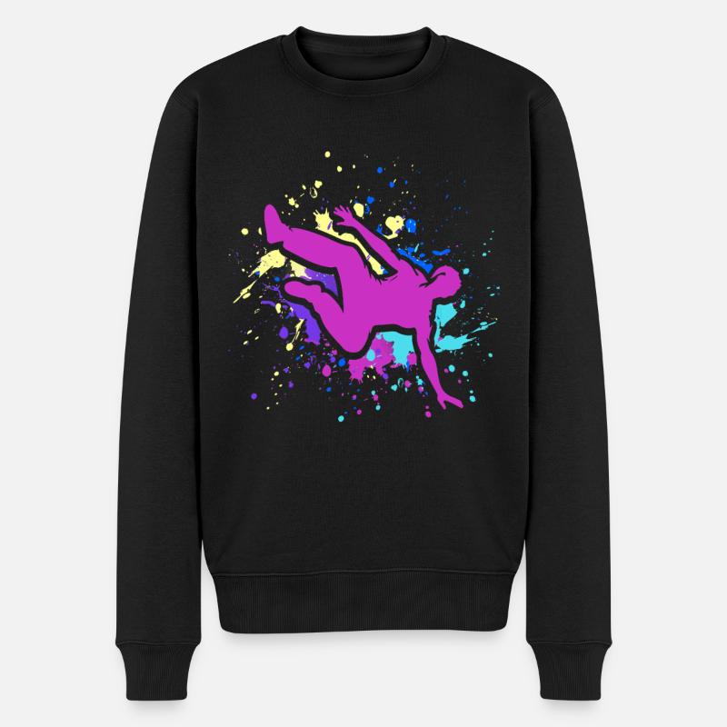 Backflip Salto Akrobatik Parkour Turnen Geschenk - Männer Premium Bio Pullover - Schwarz