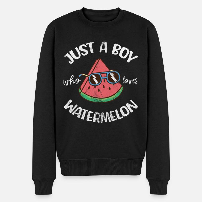 Wassermelone - Männer Premium Bio Pullover - Schwarz