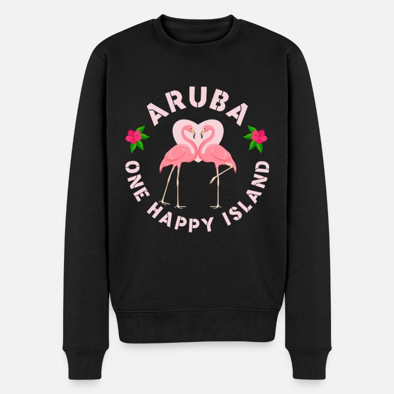 Aruba Karibik Sommer Meer Strand Geschenk - Männer Premium Bio Pullover - Schwarz