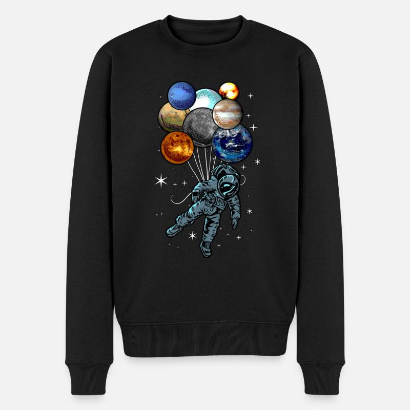 Astronaut Ballons Space Traveler Geschenk - Männer Premium Bio Pullover - Schwarz