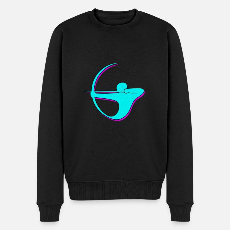 Bogenschießen-Bogenschützen-Bogen-Pfeil-Gewehr-Schießen-Sport-Geschenk - Männer Premium Bio Pullover - Schwarz