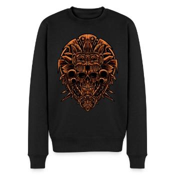Aztèque Aztecan Ère Crâne Cadeau - Pull Premium bio Homme - noir - Devant - Nico (187cm)