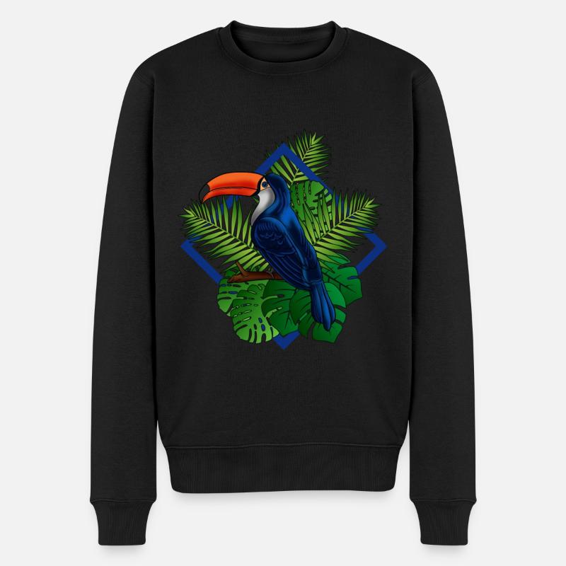Toucan Tucan tropisches Vogel-cooles Dschungel-Tiergeschenk - Männer Premium Bio Pullover - Schwarz