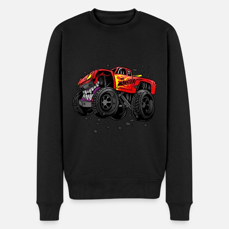 Monster Truck Cool Motorsport Trucker Geschenkidee - Männer Premium Bio Pullover - Schwarz
