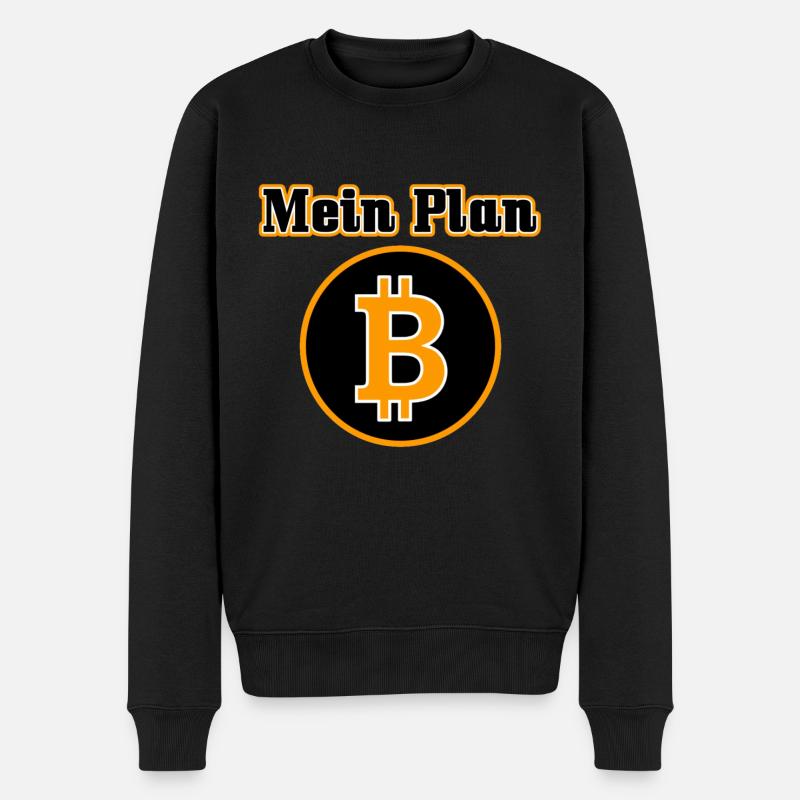 MEIN PLAN B - BITCOIN - BLOCKCHAIN - KRYPTO - Männer Premium Bio Pullover - Schwarz