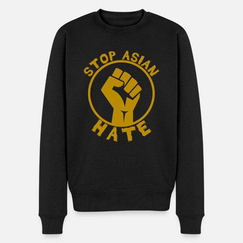 Arrêter la haine asiatique - Pull Premium bio Homme - noir