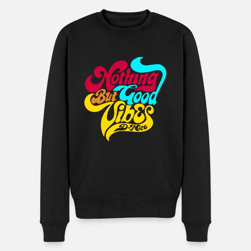 Mens Nice Vintage Officiel Rien que de bonnes vibrations - Pull Premium bio Homme - noir