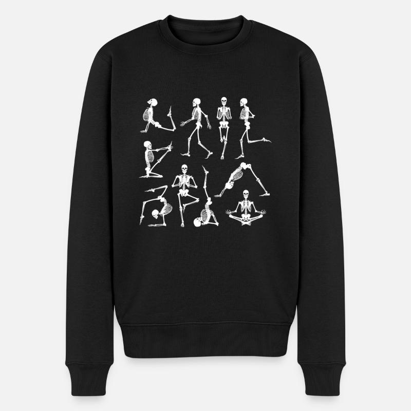 Tanzen Skelett Shirt Skelette Happy Halloween - Männer Premium Bio Pullover - Schwarz