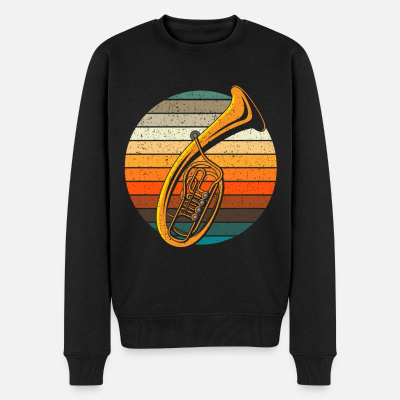retro Tenorhorn Volksmusik Geschenk - Männer Premium Bio Pullover - Schwarz