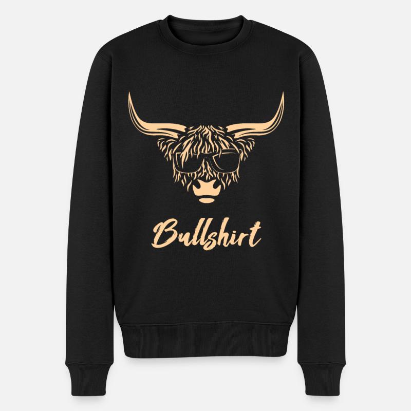 Hochlandrind Landwirt Kuh Kühe Farmer Geschenk - Männer Premium Bio Pullover - Schwarz
