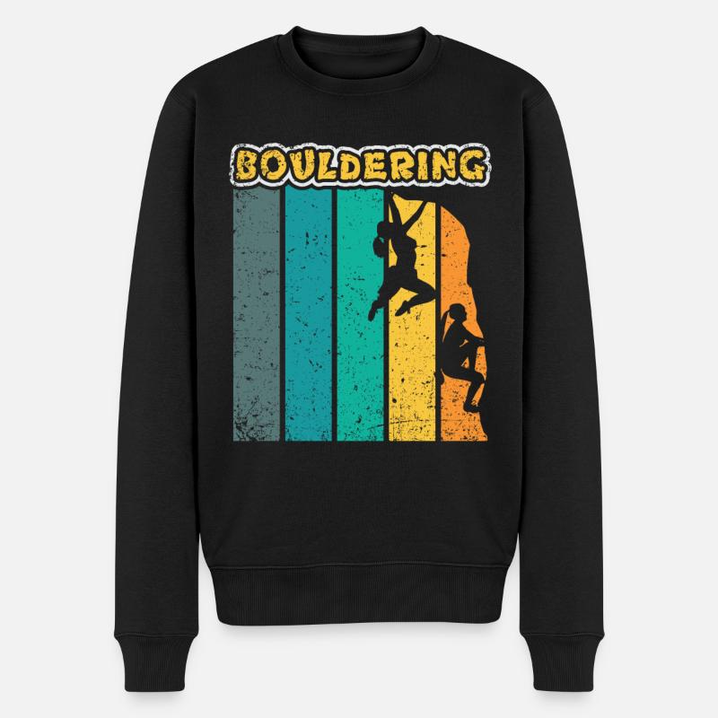Bouldern Klettern Kletterer Boulderer Geschenk - Männer Premium Bio Pullover - Schwarz
