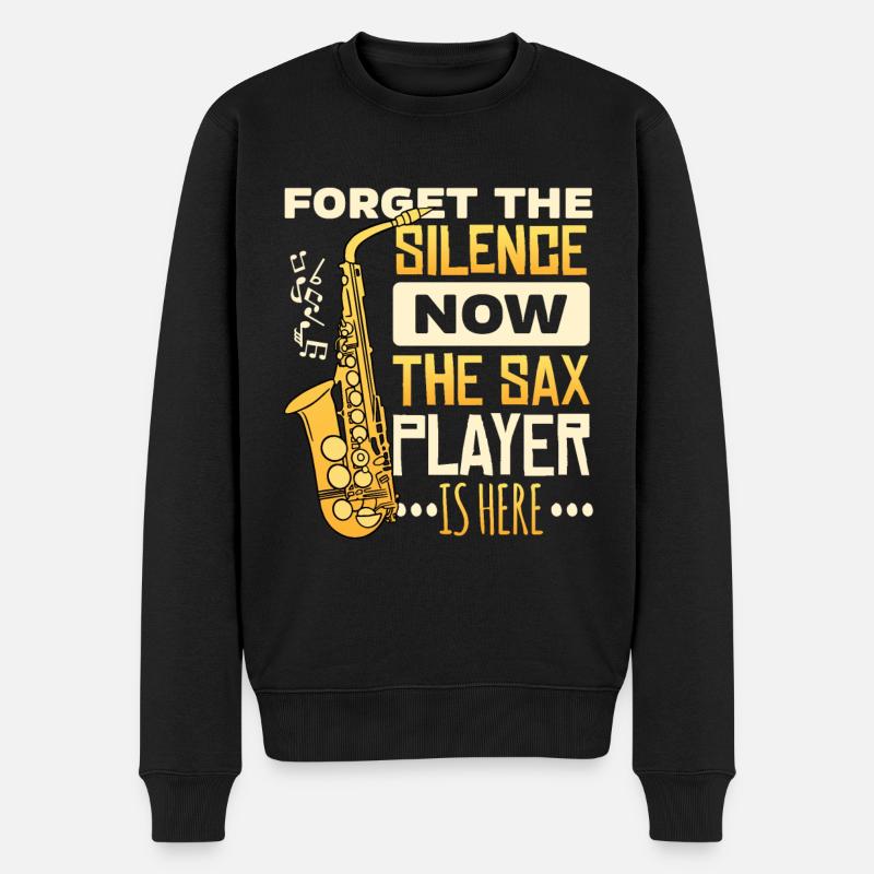 Saxophon Saxophonist Saxophonistin Geschenkidee - Männer Premium Bio Pullover - Schwarz