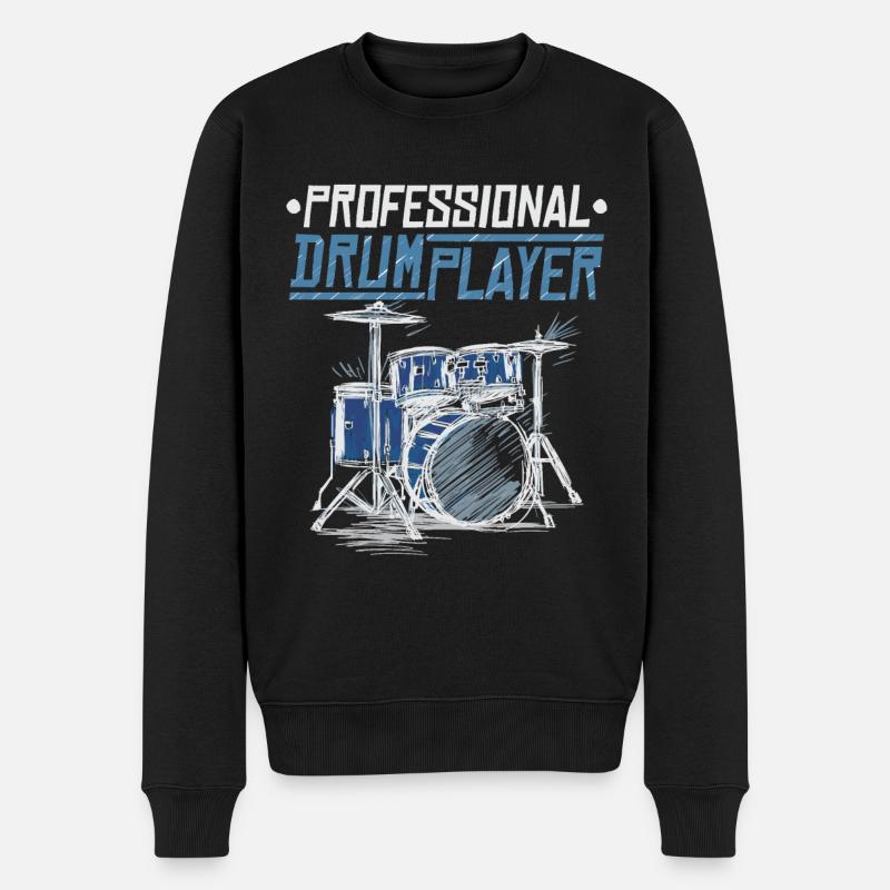 Schlagzeug Schlagzeuger Drumsticks Drummer Dum - Männer Premium Bio Pullover - Schwarz