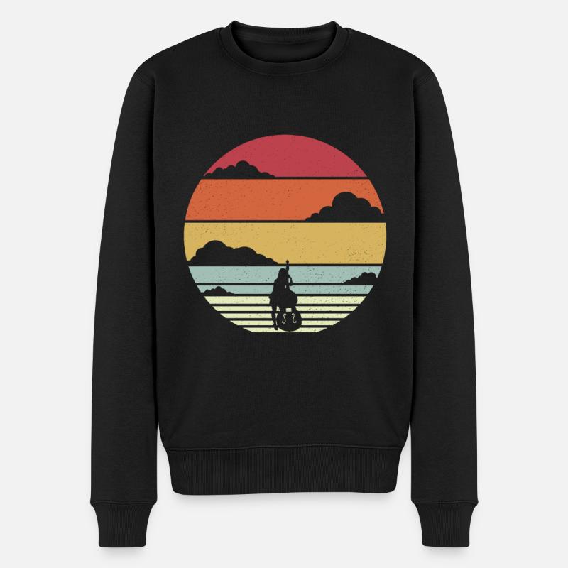 Violoncelle de violoncelle rétro violoncelle - Pull Premium bio Homme - noir