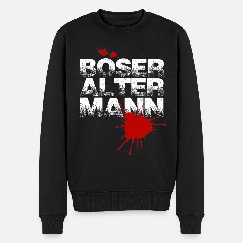Geschenkidee lustig " Böser alter Mann " - Männer Premium Bio Pullover - Schwarz