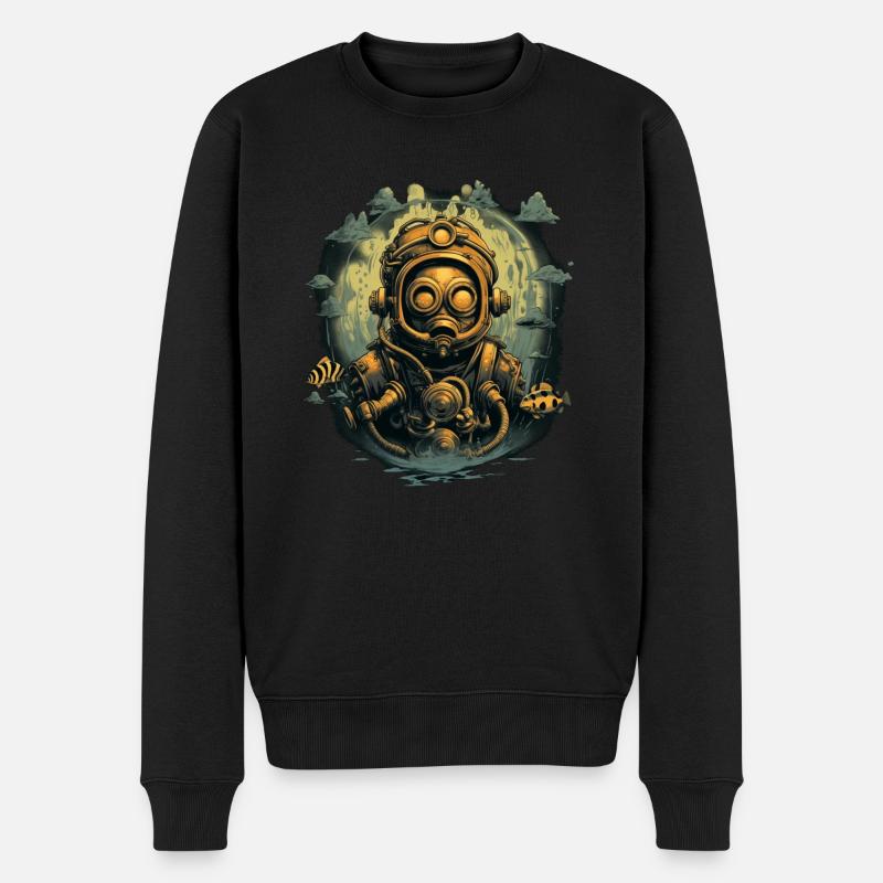 Taucher - Männer Premium Bio Pullover - Schwarz