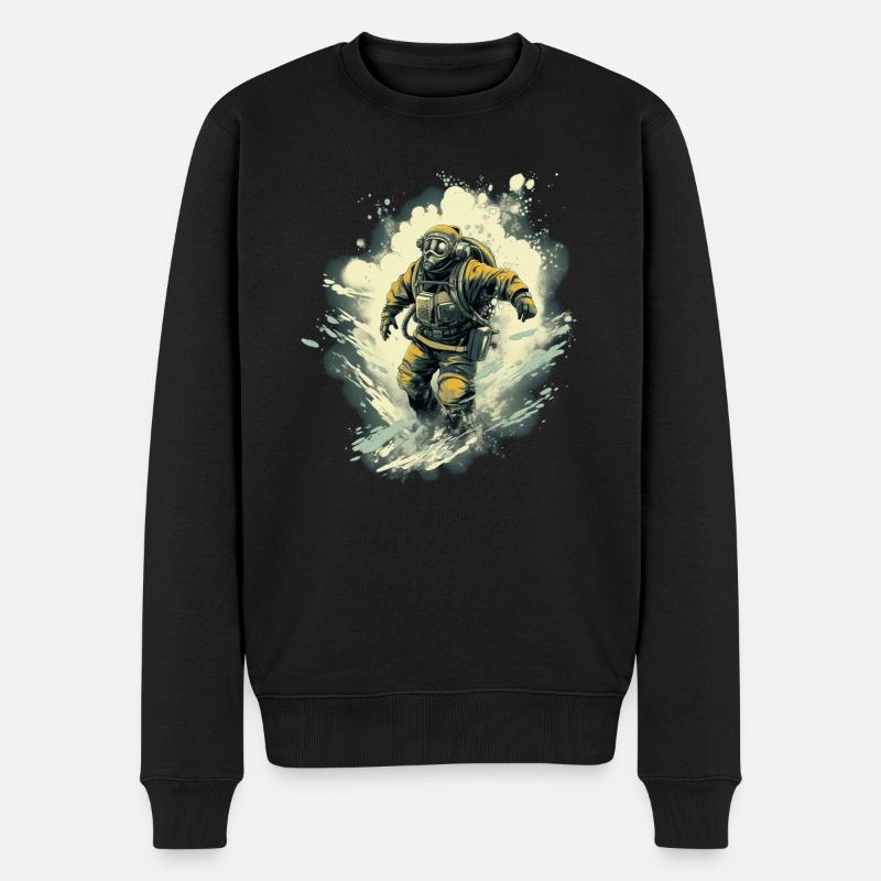 Taucher - Männer Premium Bio Pullover - Schwarz