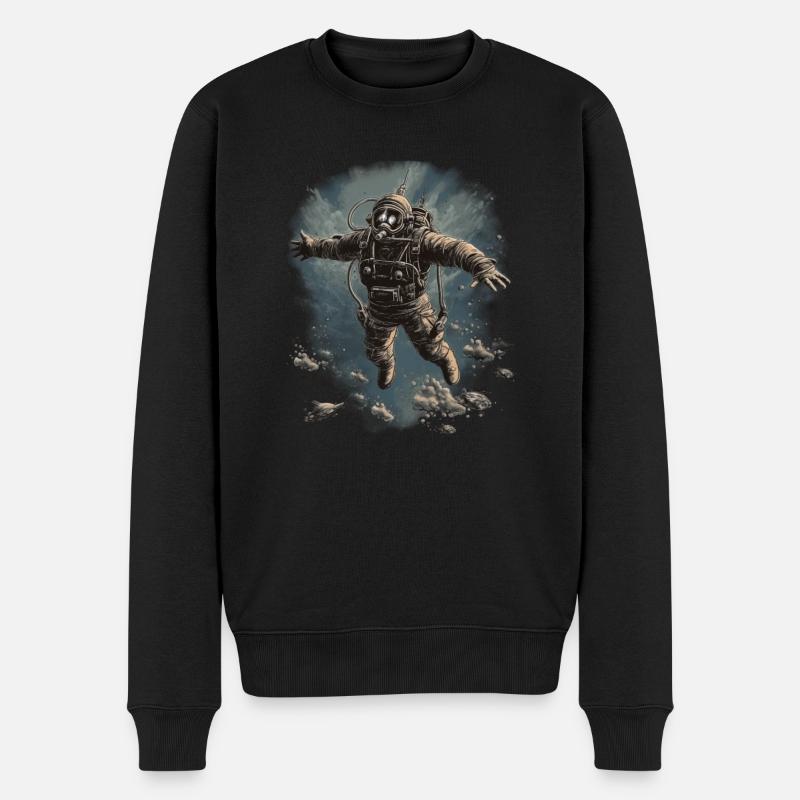 Taucher - Männer Premium Bio Pullover - Schwarz