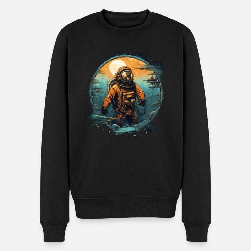 Taucher - Männer Premium Bio Pullover - Schwarz
