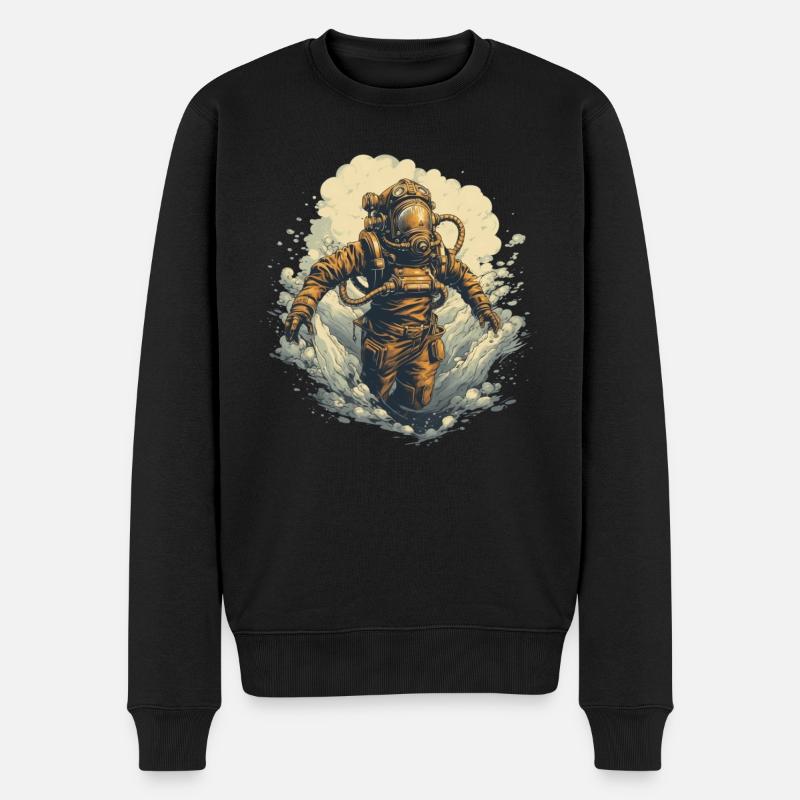 Taucher - Männer Premium Bio Pullover - Schwarz