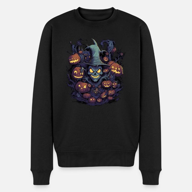 Halloween - Männer Premium Bio Pullover - Schwarz