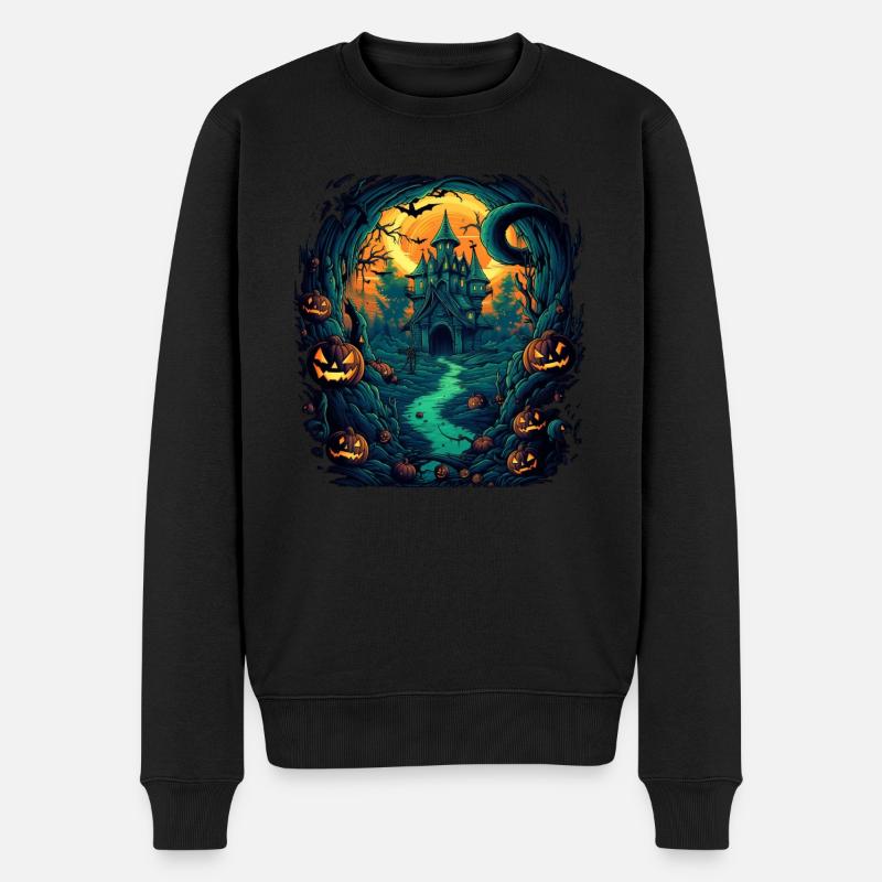 Halloween - Männer Premium Bio Pullover - Schwarz