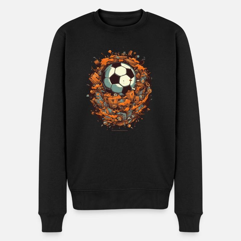 Fußball Ball - Männer Premium Bio Pullover - Schwarz