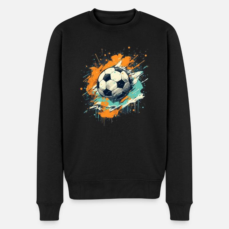 Fußball Ball - Männer Premium Bio Pullover - Schwarz