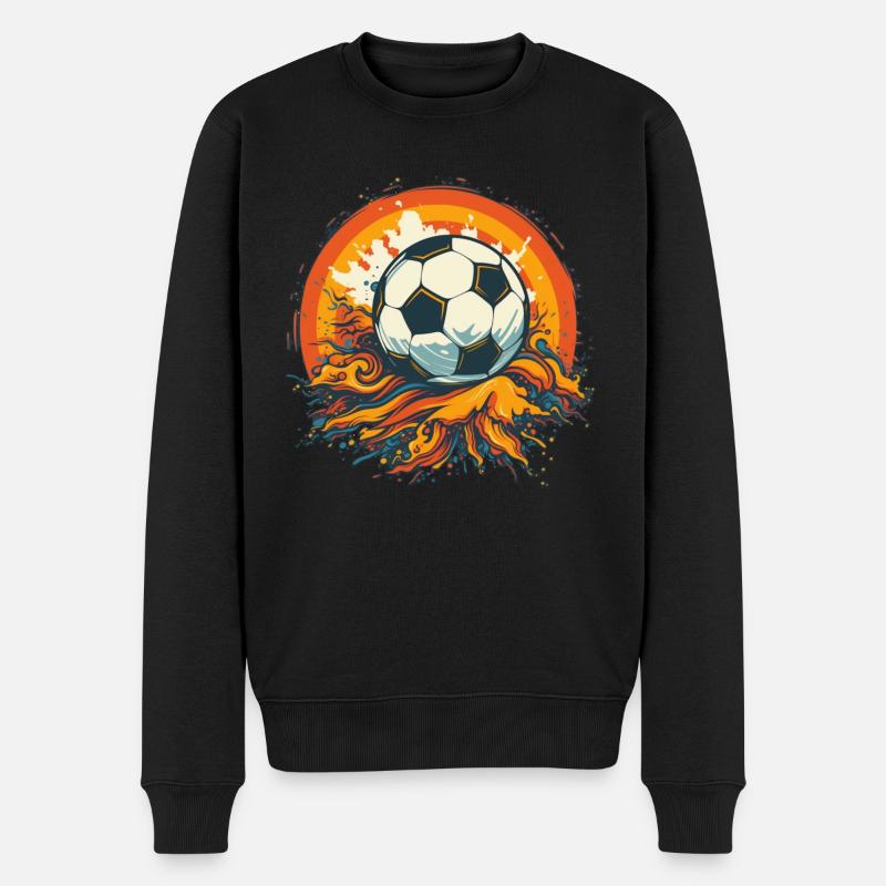 Fußball Ball - Männer Premium Bio Pullover - Schwarz