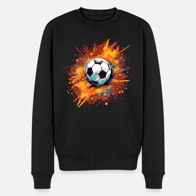 Fußball Ball - Männer Premium Bio Pullover - Schwarz