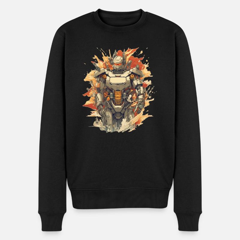 Mecha - Männer Premium Bio Pullover - Schwarz