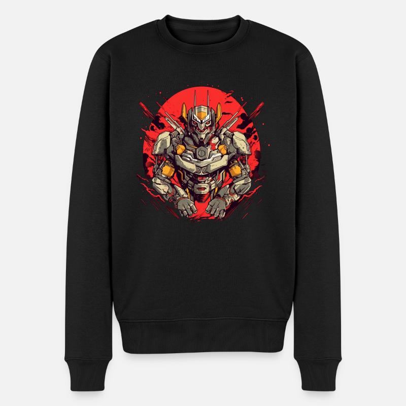 Mecha - Männer Premium Bio Pullover - Schwarz