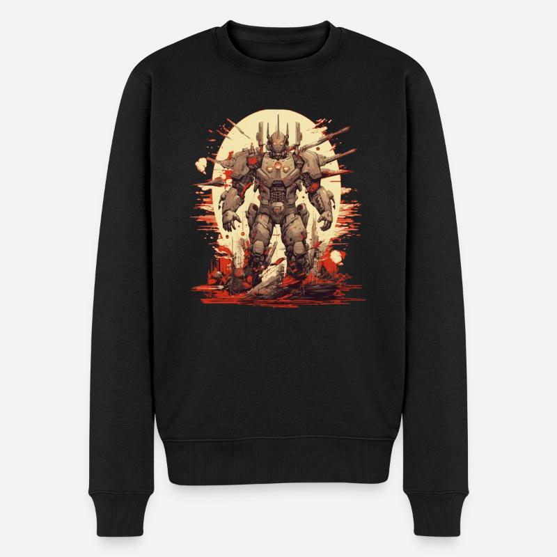 Mecha - Männer Premium Bio Pullover - Schwarz