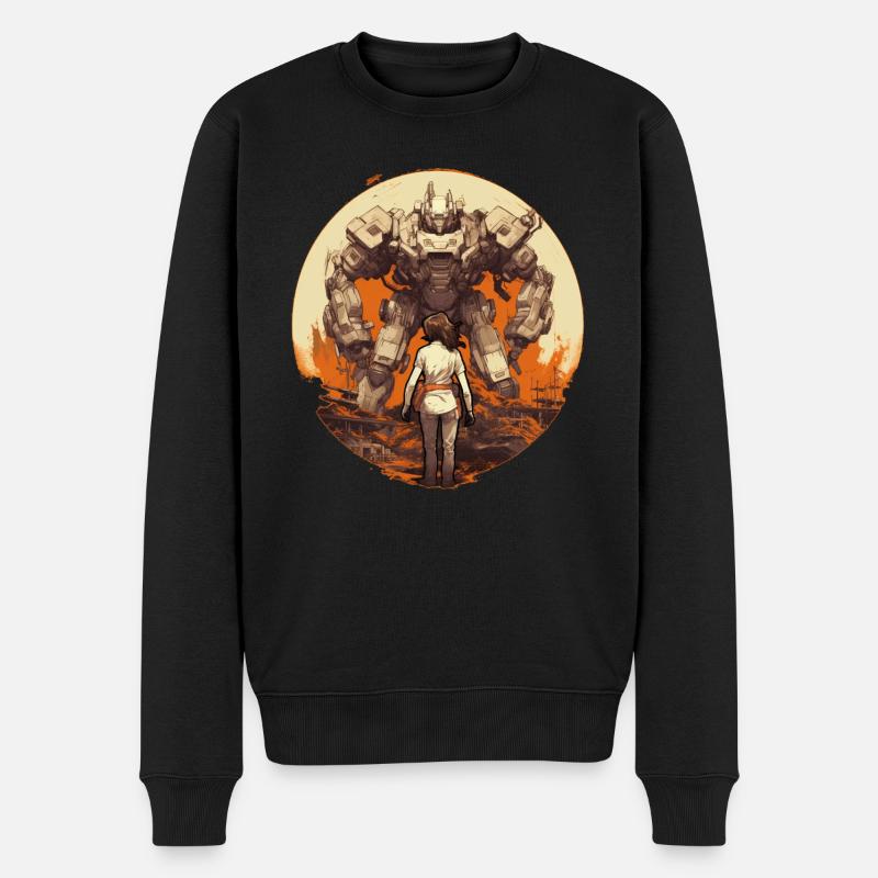 Mecha - Männer Premium Bio Pullover - Schwarz