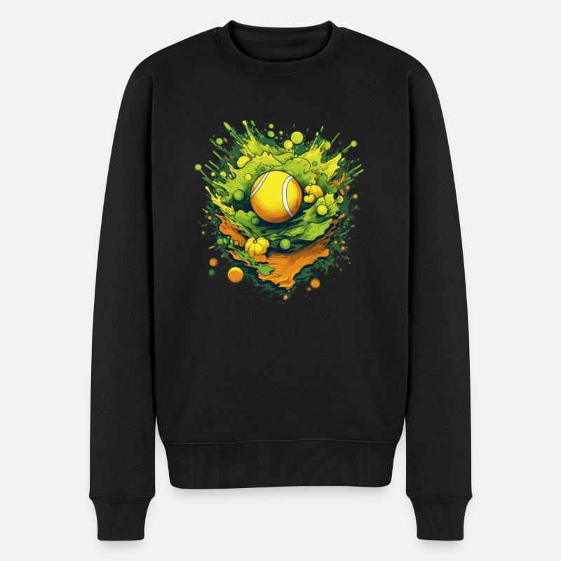 Tennis ball - Männer Premium Bio Pullover - Schwarz