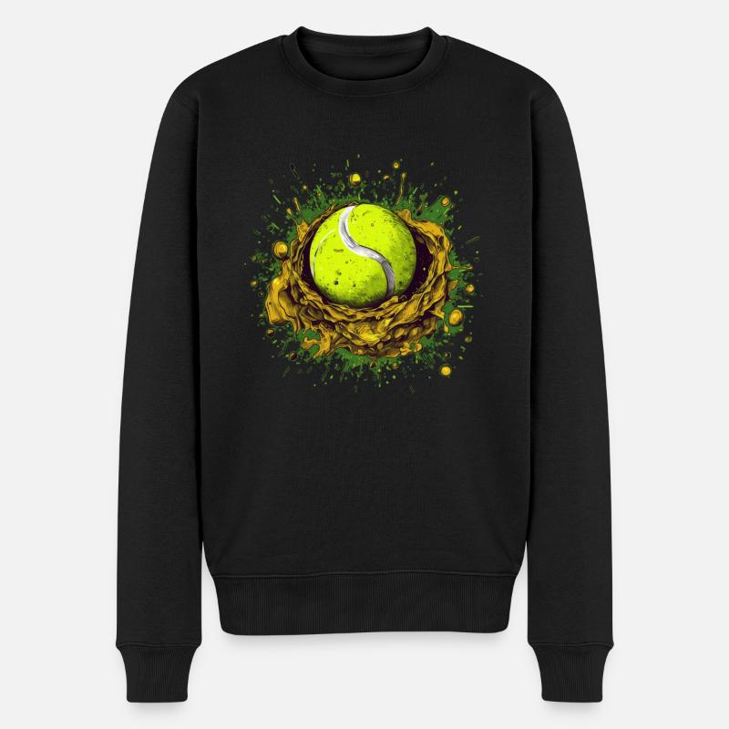 Tennis ball - Männer Premium Bio Pullover - Schwarz