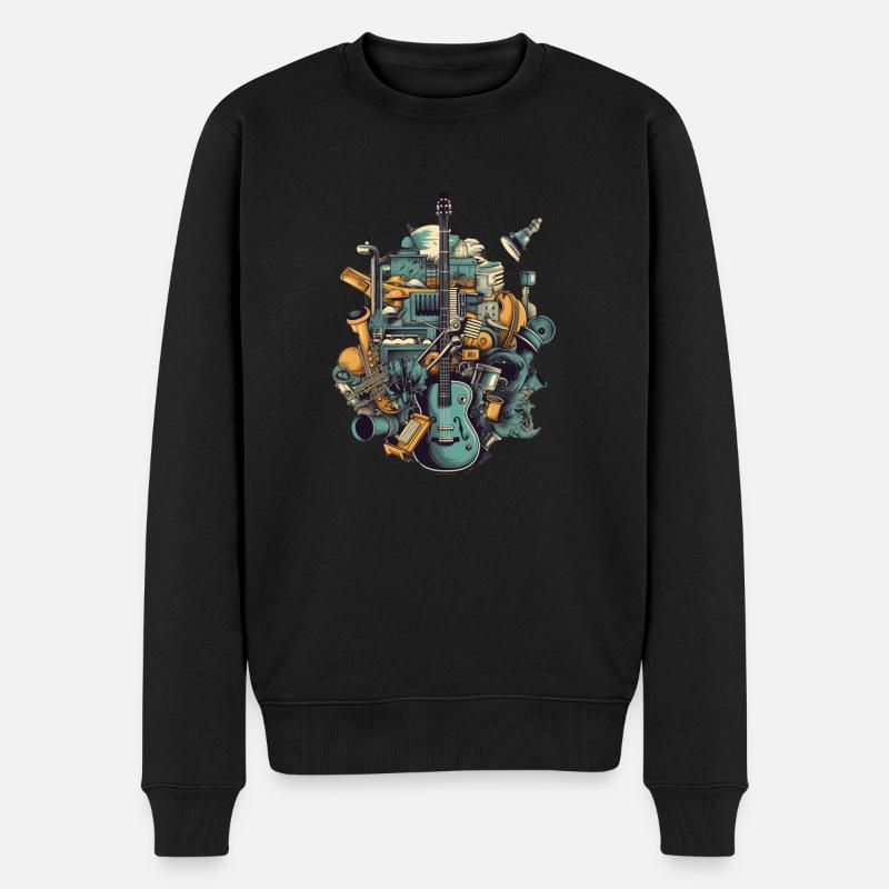 Musik Instrumente - Männer Premium Bio Pullover - Schwarz