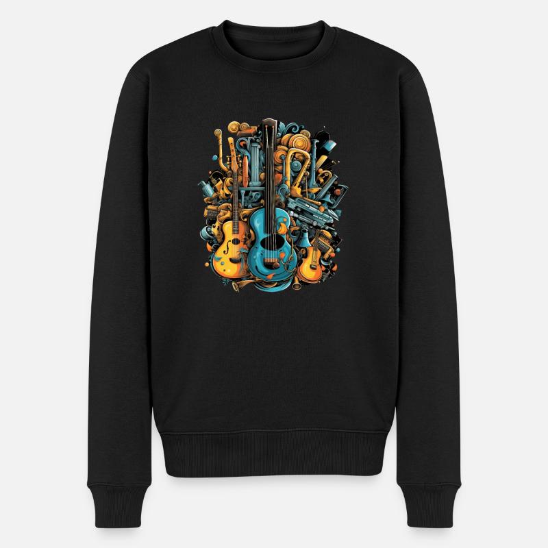 Musik Instrumente - Männer Premium Bio Pullover - Schwarz
