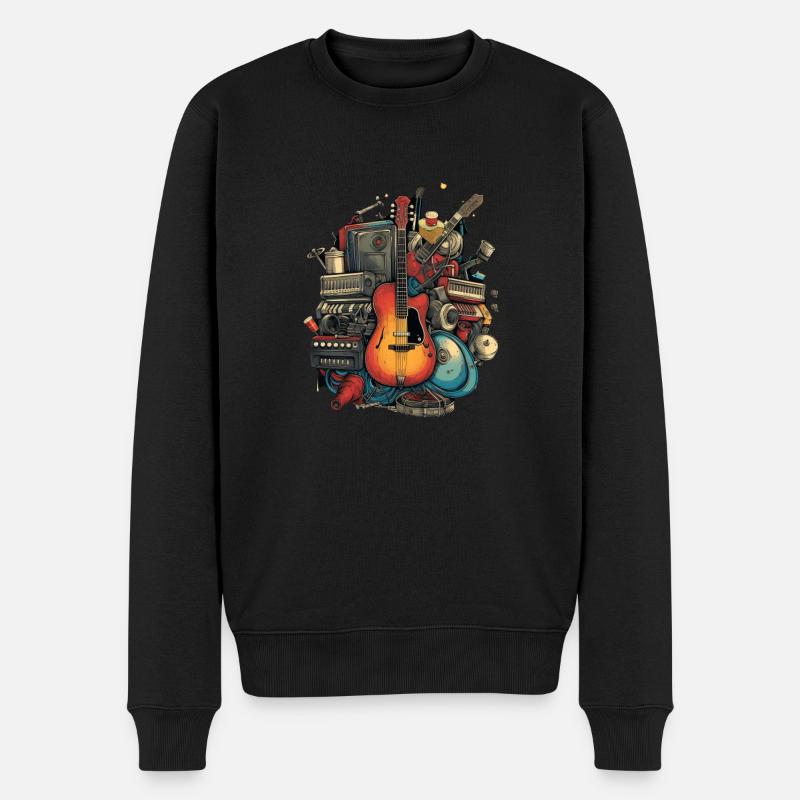 Musik Instrumente - Männer Premium Bio Pullover - Schwarz