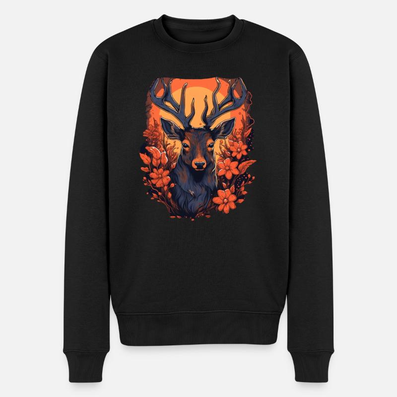 Cerf - Pull Premium bio Homme - noir