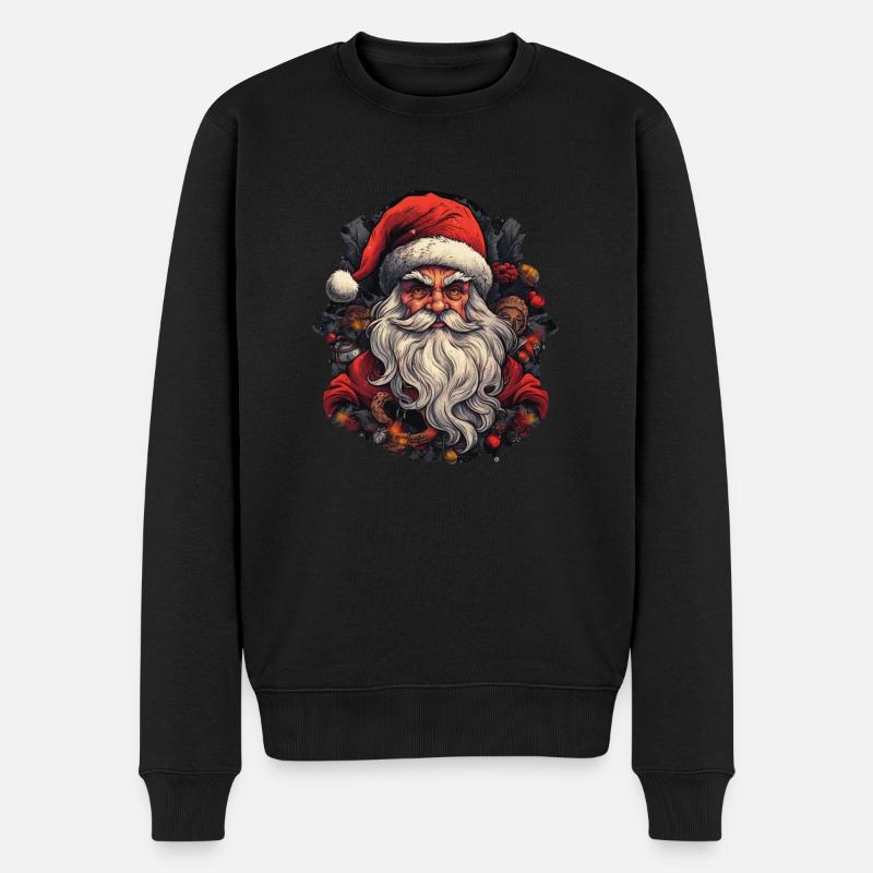Weihnachtsmann - Männer Premium Bio Pullover - Schwarz