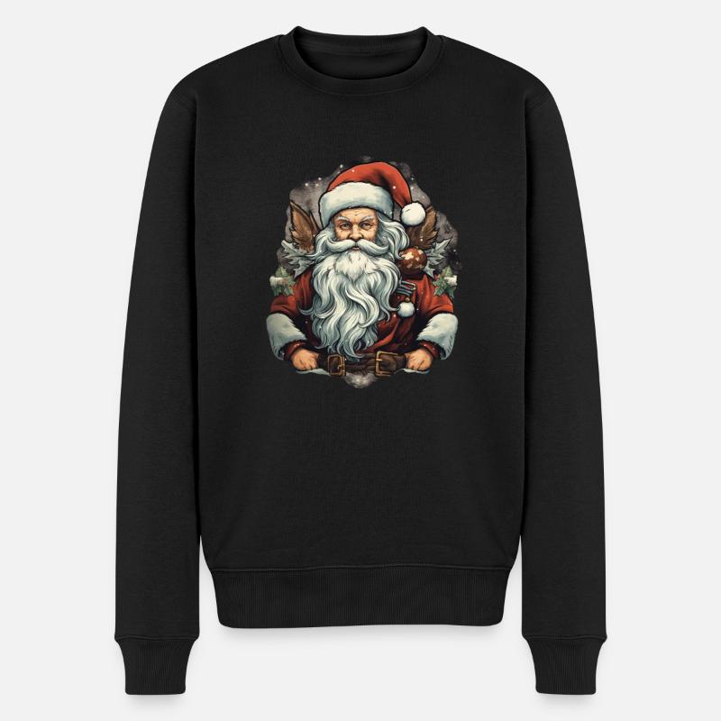 Weihnachtsmann - Männer Premium Bio Pullover - Schwarz
